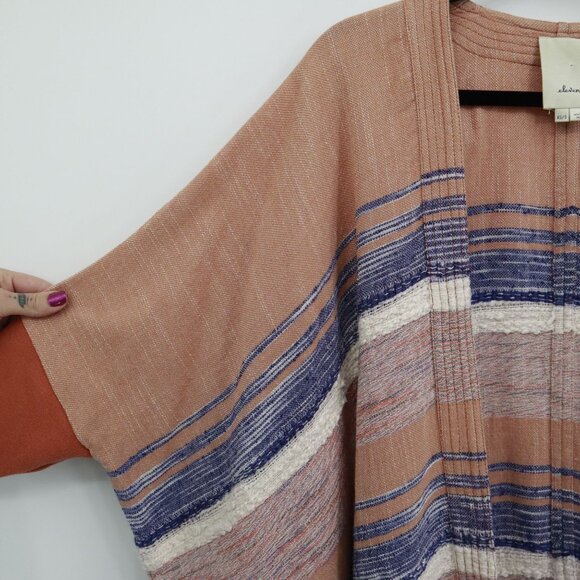 Elevenses Shoreline Kimono Cardigan Womens XS/S Peach Boho Western Beach Coastal - Picture 7 of 16